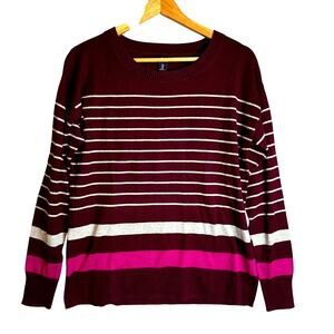 Gap Sweater Women's 100% Cotton Striped Crewneck Lightweight Preppy Long Sleeve